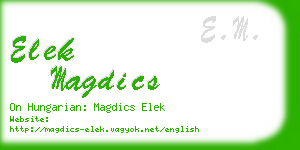 elek magdics business card